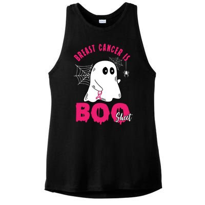 Breast Cancer Is Boo Sheet Halloween Ghost Ladies PosiCharge Tri-Blend Wicking Tank