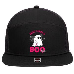 Breast Cancer Is Boo Sheet Halloween Ghost 7 Panel Mesh Trucker Snapback Hat