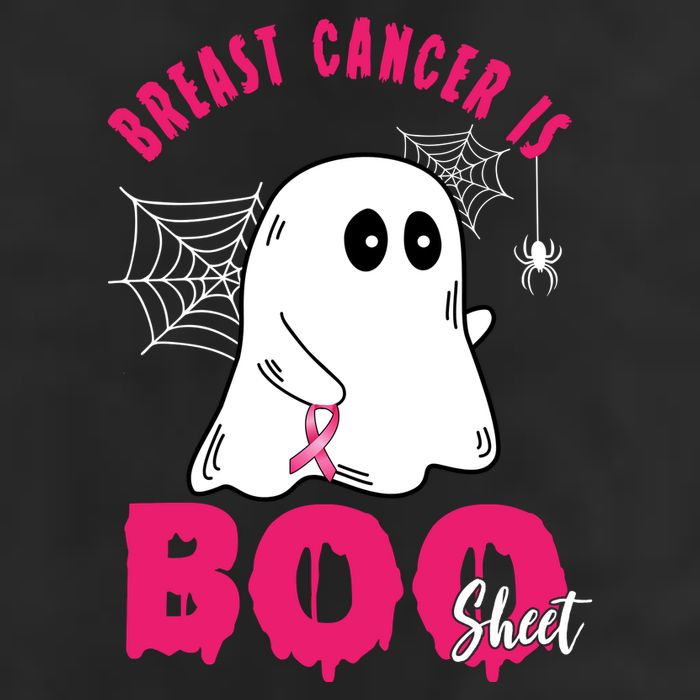 Breast Cancer Is Boo Sheet Halloween Ghost 7 Panel Mesh Trucker Snapback Hat