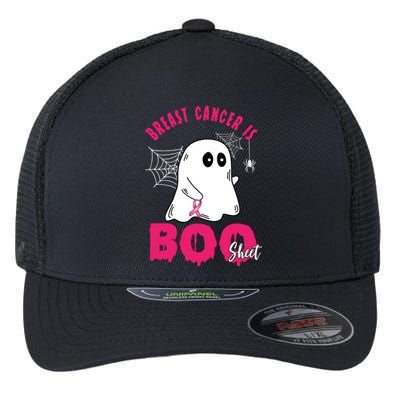 Breast Cancer Is Boo Sheet Halloween Ghost Flexfit Unipanel Trucker Cap