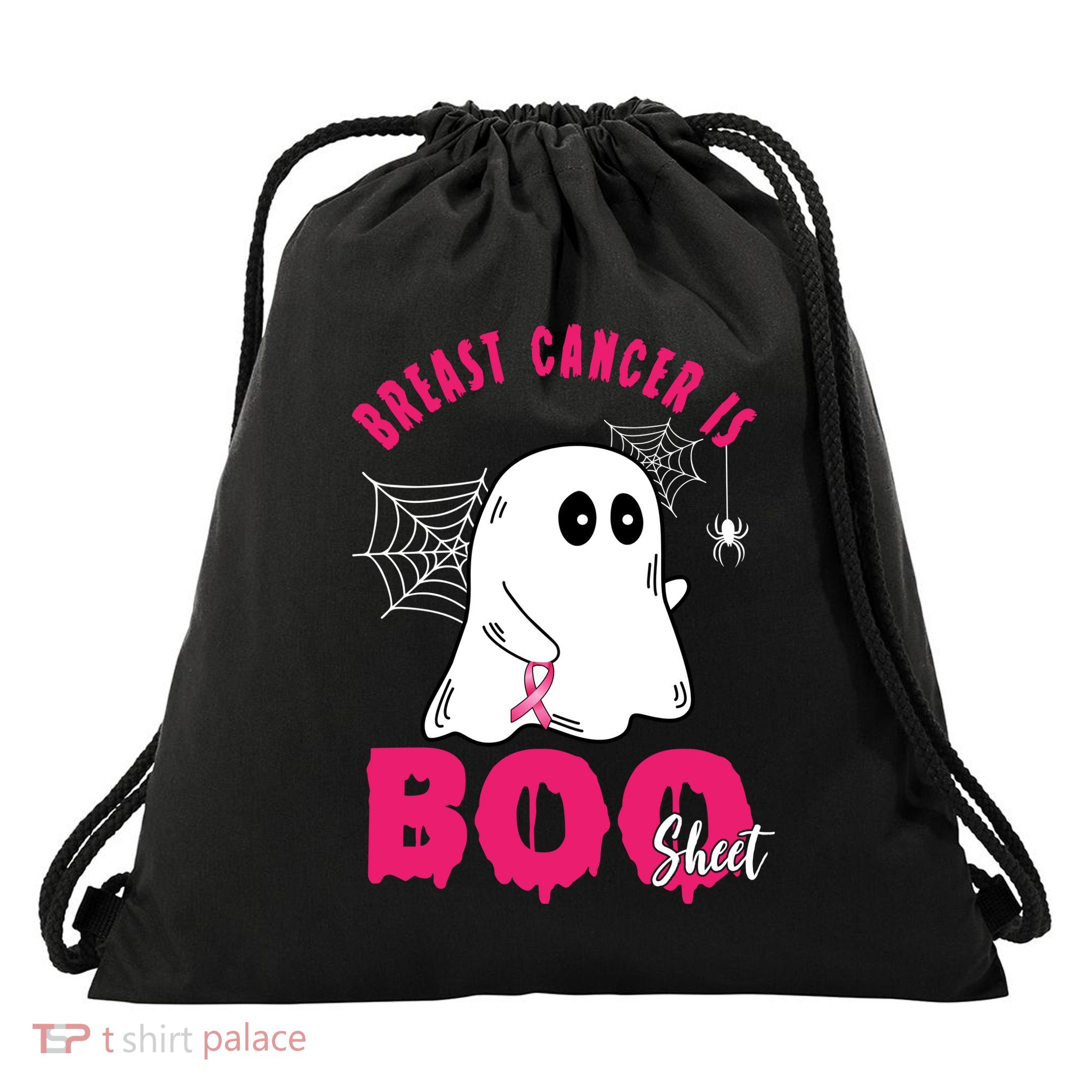 Breast Cancer Is Boo Sheet Halloween Ghost Drawstring Bag