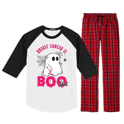 Breast Cancer Is Boo Sheet Halloween Ghost Raglan Sleeve Pajama Set