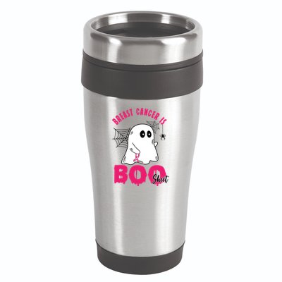 Breast Cancer Is Boo Sheet Halloween Ghost 16oz Travel Tumbler