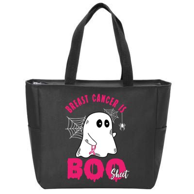 Breast Cancer Is Boo Sheet Halloween Ghost Zip Tote Bag