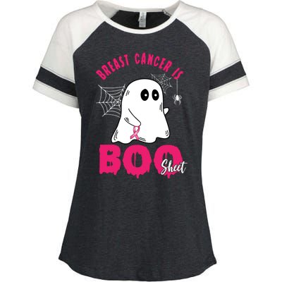 Breast Cancer Is Boo Sheet Halloween Ghost Enza Ladies Jersey Colorblock Tee