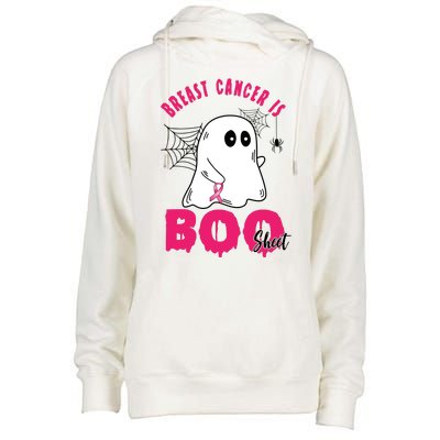 Breast Cancer Is Boo Sheet Halloween Ghost Womens Funnel Neck Pullover Hood