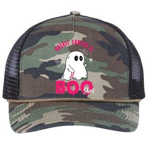 Breast Cancer Is Boo Sheet Halloween Ghost Retro Rope Trucker Hat Cap