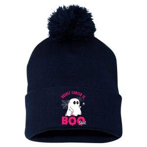 Breast Cancer Is Boo Sheet Halloween Ghost Pom Pom 12in Knit Beanie