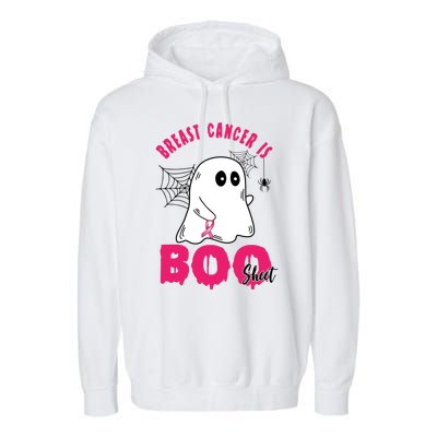 Breast Cancer Is Boo Sheet Halloween Ghost Garment-Dyed Fleece Hoodie