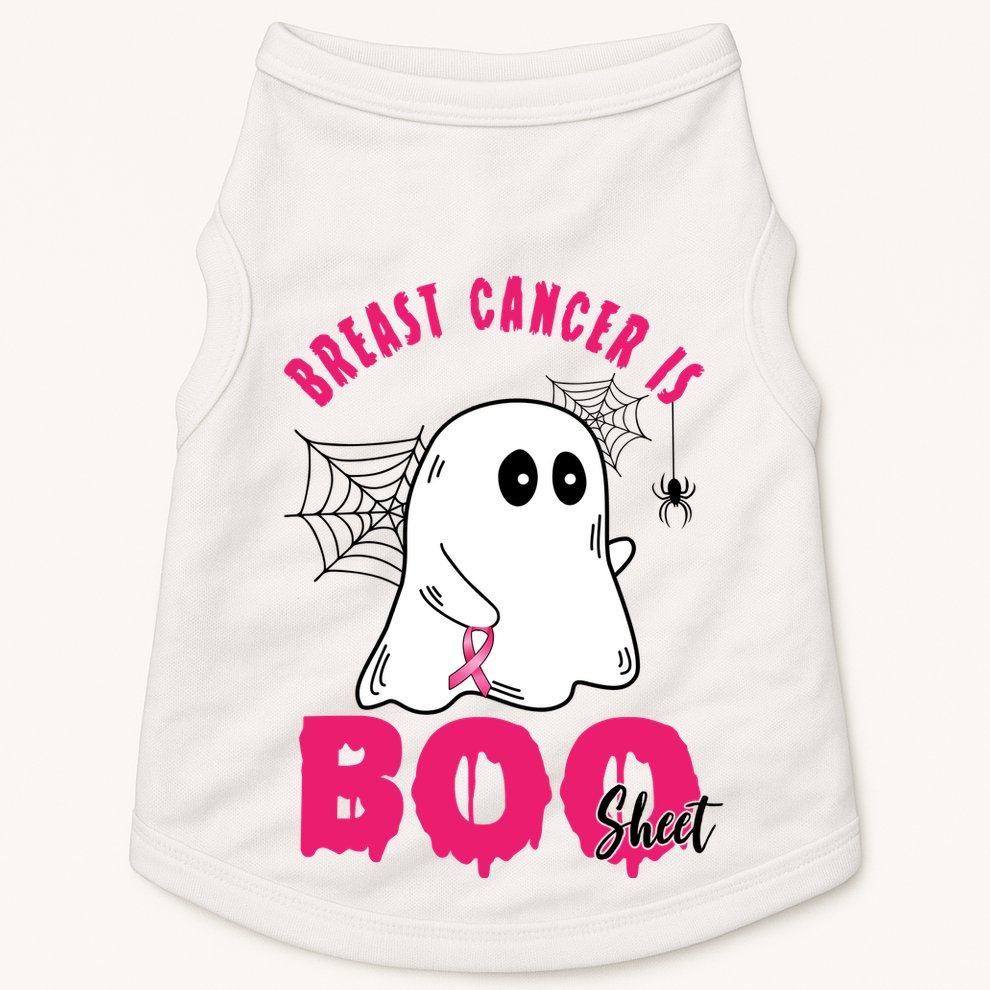 Breast Cancer Is Boo Sheet Halloween Ghost Doggie Tank