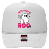 Breast Cancer Is Boo Sheet Halloween Ghost High Crown Mesh Back Trucker Hat