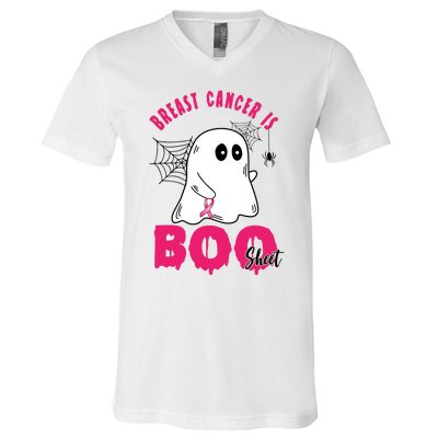 Breast Cancer Is Boo Sheet Halloween Ghost V-Neck T-Shirt