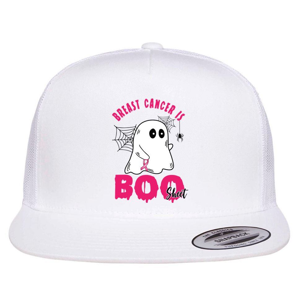 Breast Cancer Is Boo Sheet Halloween Ghost Flat Bill Trucker Hat