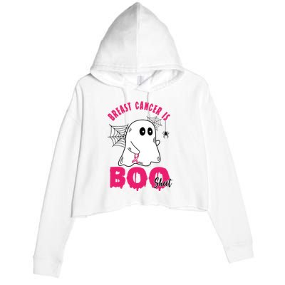 Breast Cancer Is Boo Sheet Halloween Ghost Crop Fleece Hoodie