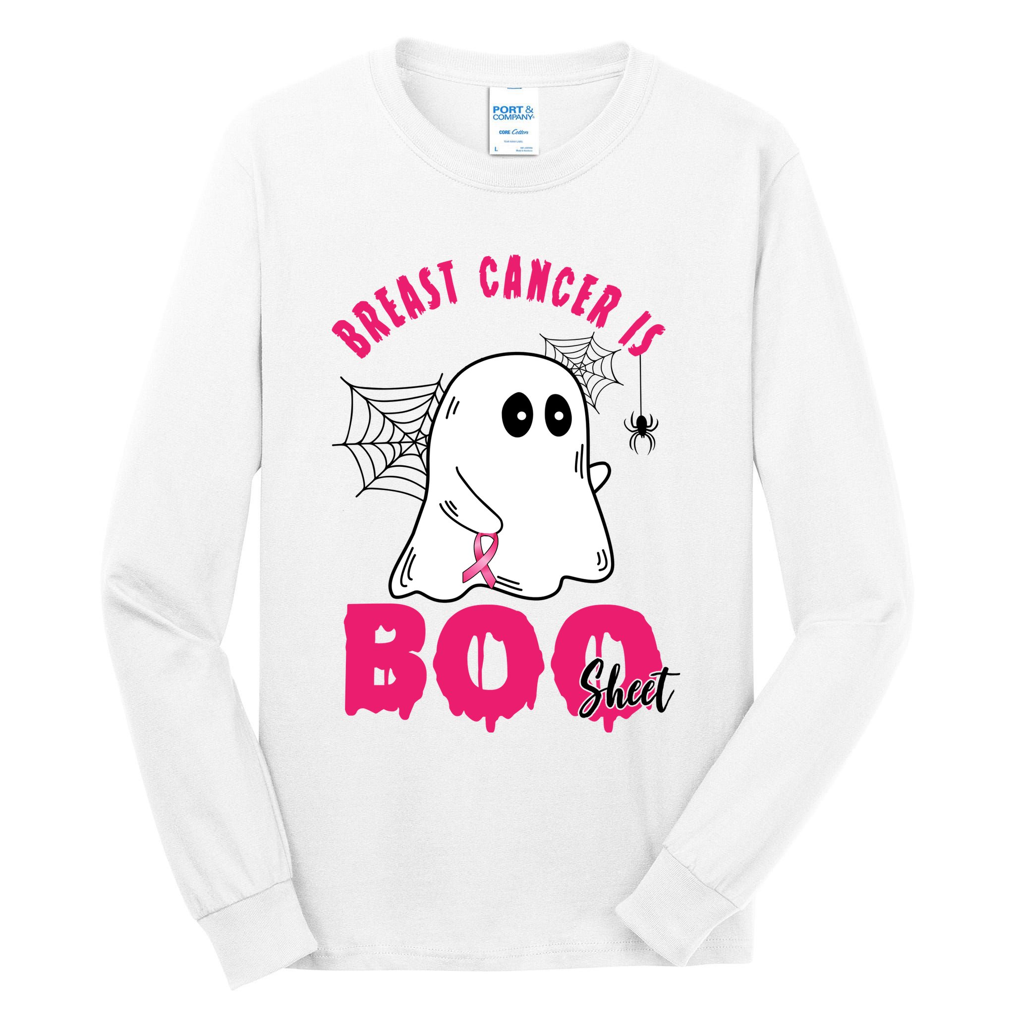 Breast Cancer Is Boo Sheet Halloween Ghost Tall Long Sleeve T-Shirt