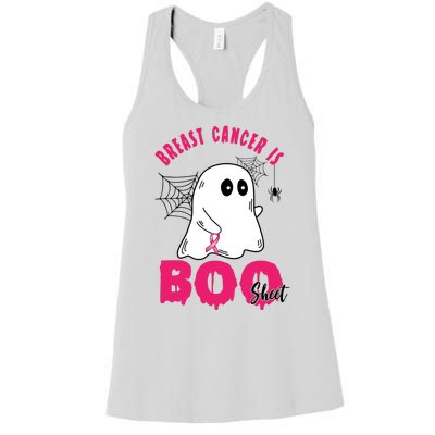 Breast Cancer Is Boo Sheet Halloween Ghost Women's Racerback Tank