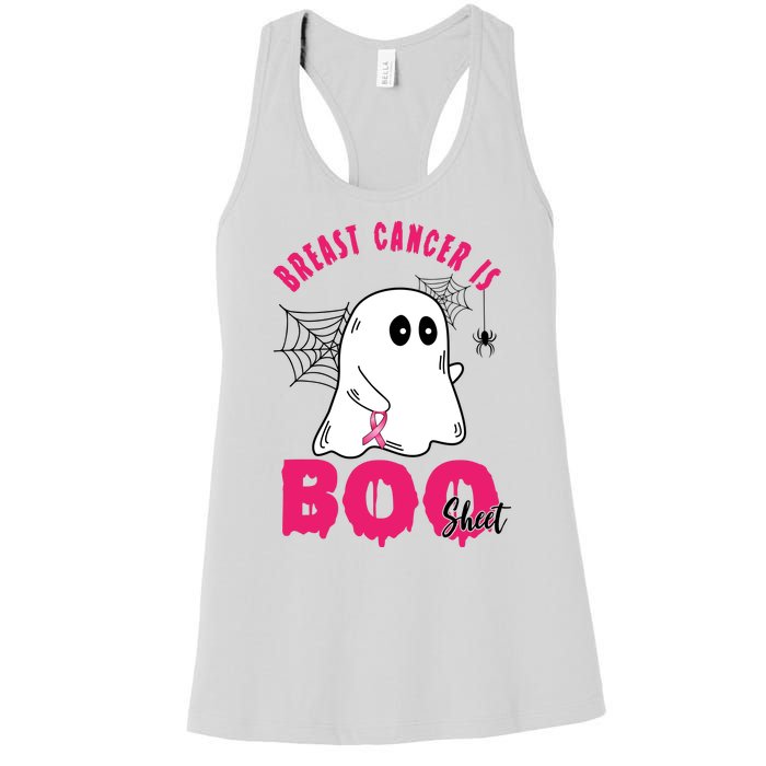 Breast Cancer Is Boo Sheet Halloween Ghost Women's Racerback Tank