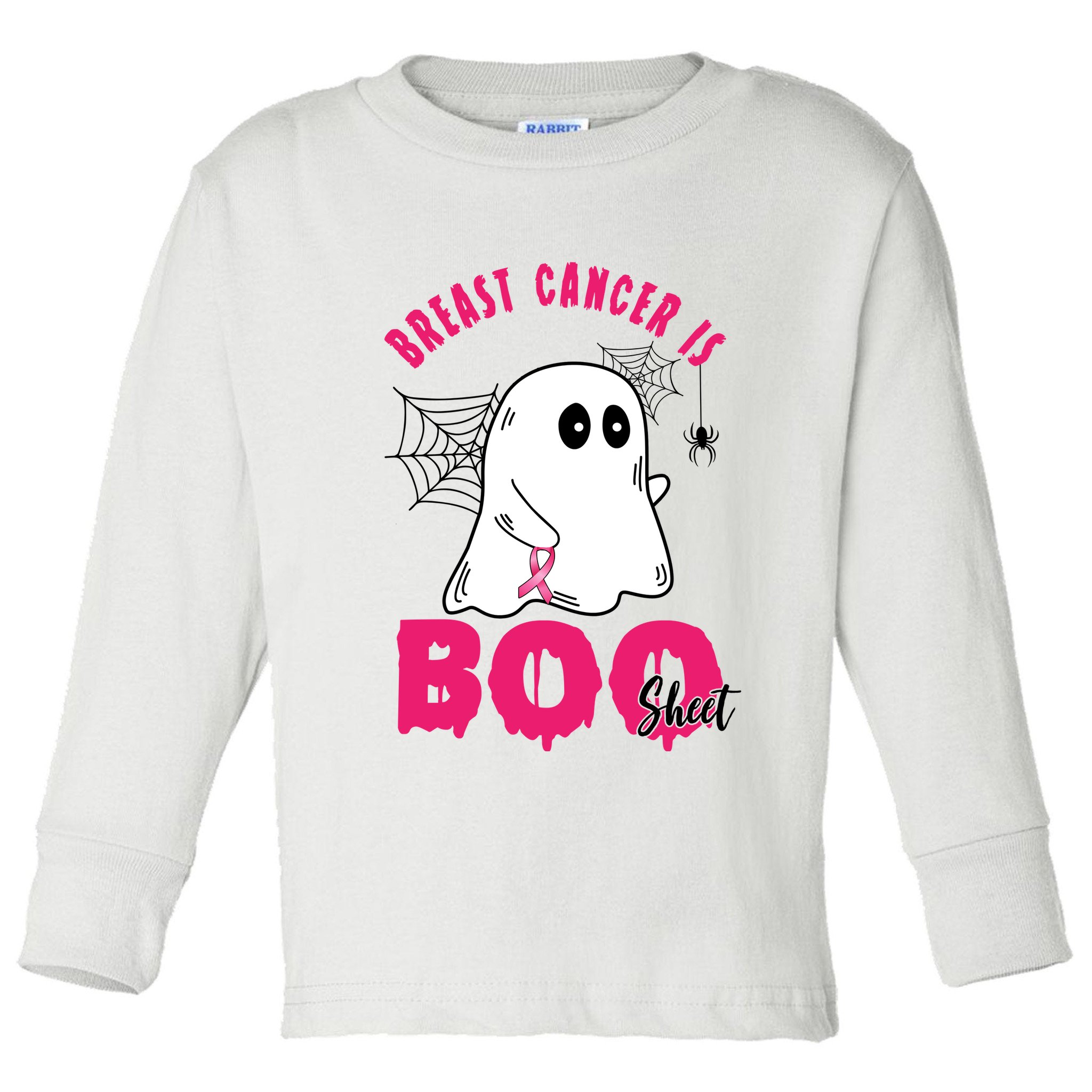 Breast Cancer Is Boo Sheet Halloween Ghost Toddler Long Sleeve Shirt
