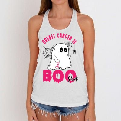 Breast Cancer Is Boo Sheet Halloween Ghost Women's Knotted Racerback Tank