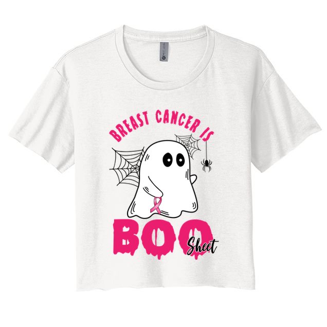 Breast Cancer Is Boo Sheet Halloween Ghost Crop Top