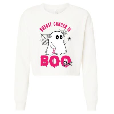 Breast Cancer Is Boo Sheet Halloween Ghost Cropped Pullover Crew