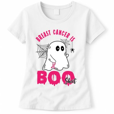 Breast Cancer Is Boo Sheet Halloween Ghost Womens T-Shirt