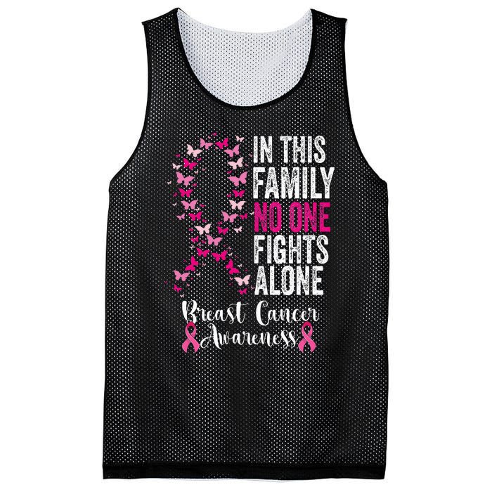 Breast Cancer In This Family No One Fight Alone Mesh Reversible Basketball Jersey Tank