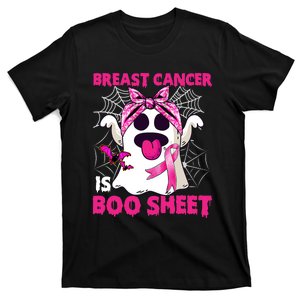 Breast Cancer Is Boo Sheet Halloween Funny Ghost Pink Ribbon T-Shirt