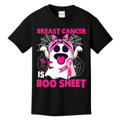 Breast Cancer Is Boo Sheet Halloween Funny Ghost Pink Ribbon Kids T-Shirt