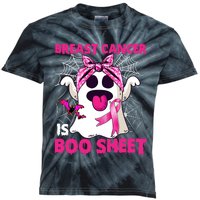 Breast Cancer Is Boo Sheet Halloween Funny Ghost Pink Ribbon Kids Tie-Dye T-Shirt