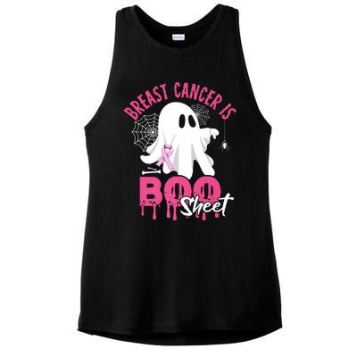 Breast Cancer Is Boo Sheet Halloween Breast Cancer Awareness Ladies PosiCharge Tri-Blend Wicking Tank