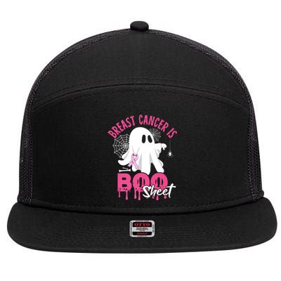 Breast Cancer Is Boo Sheet Halloween Breast Cancer Awareness 7 Panel Mesh Trucker Snapback Hat