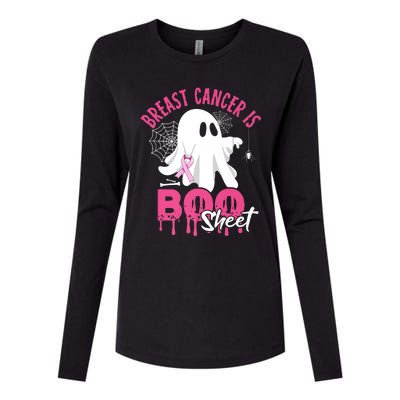 Breast Cancer Is Boo Sheet Halloween Breast Cancer Awareness Womens Cotton Relaxed Long Sleeve T-Shirt