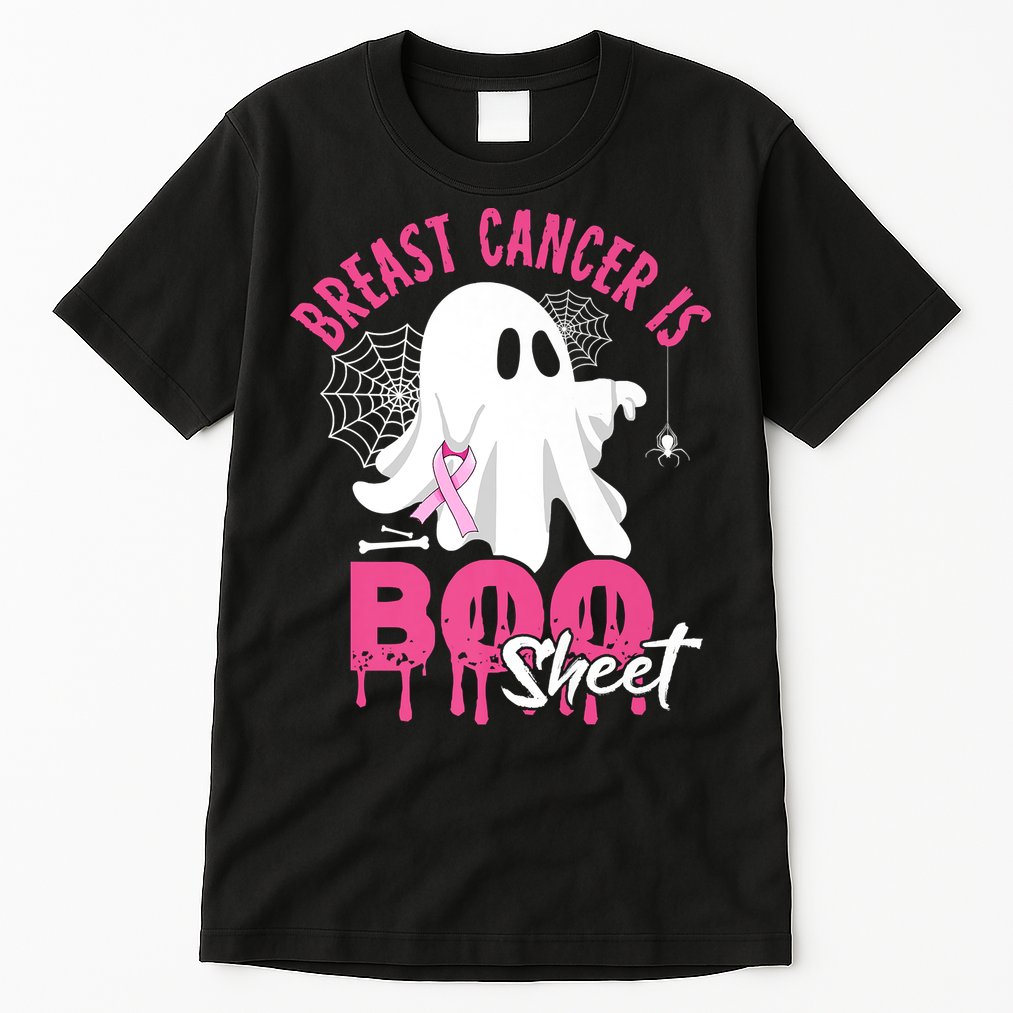 Breast Cancer Is Boo Sheet Halloween Breast Cancer Awareness Tall T-Shirt