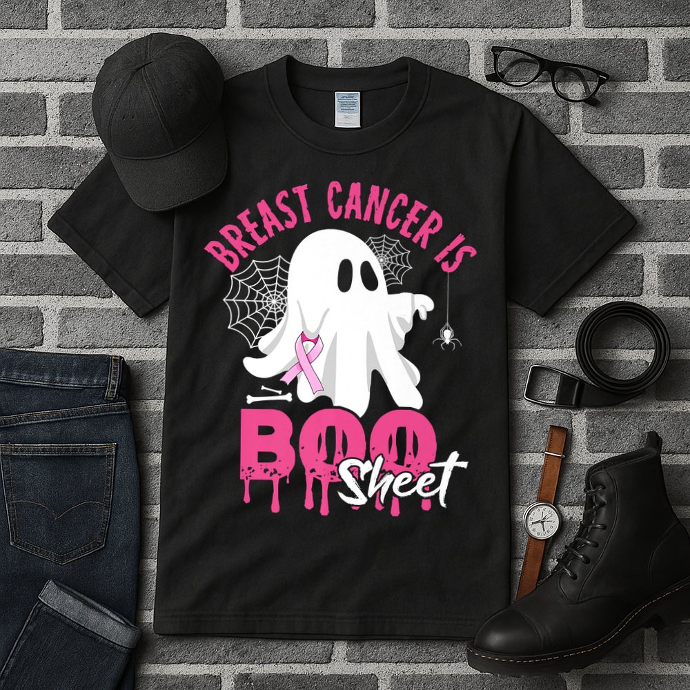 Breast Cancer Is Boo Sheet Halloween Breast Cancer Awareness Tall T-Shirt