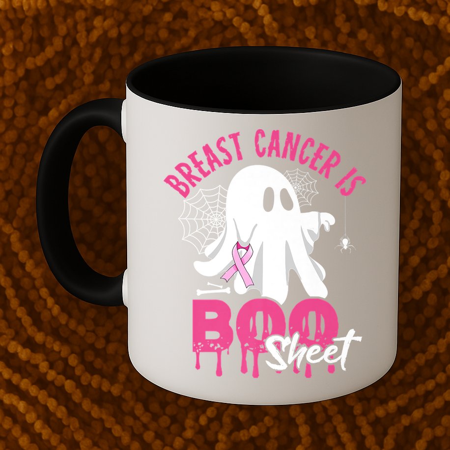 Breast Cancer Is Boo Sheet Halloween Breast Cancer Awareness Mug