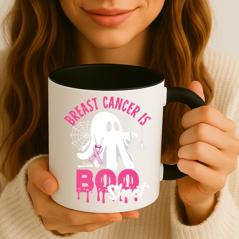 Breast Cancer Is Boo Sheet Halloween Breast Cancer Awareness Mug