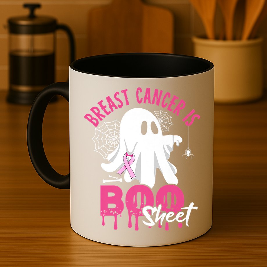 Breast Cancer Is Boo Sheet Halloween Breast Cancer Awareness Mug