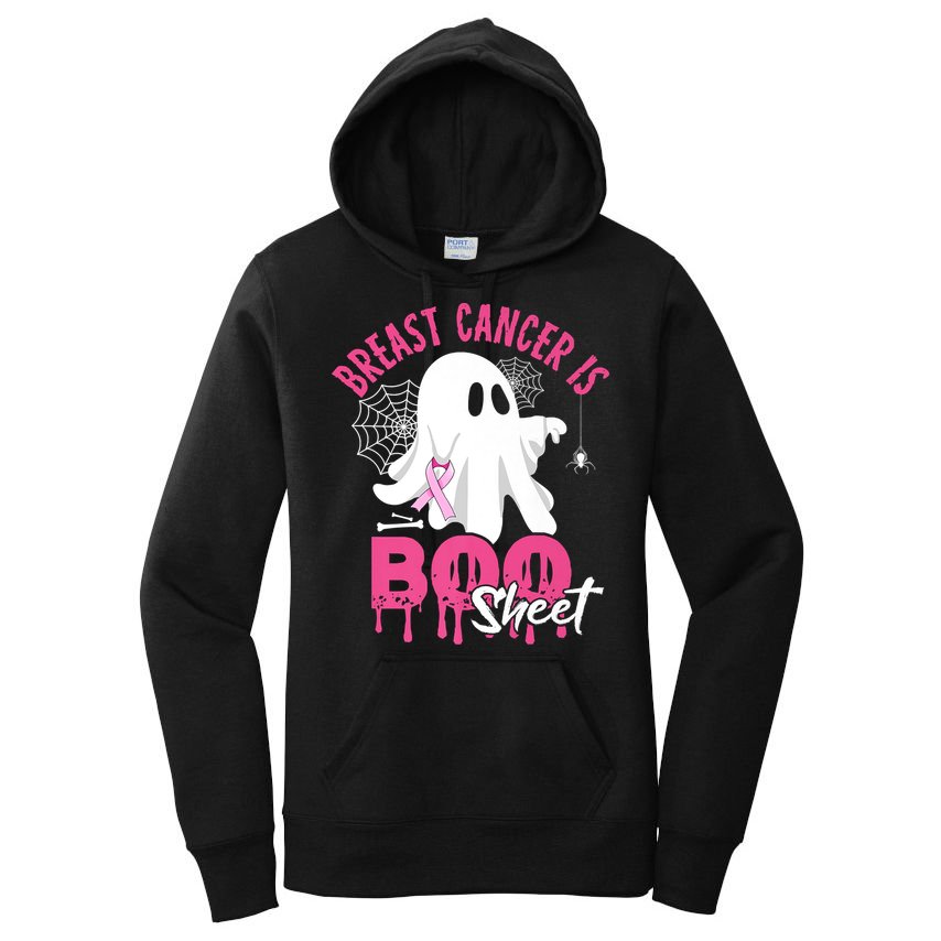 Breast Cancer Is Boo Sheet Halloween Breast Cancer Awareness Women's Pullover Hoodie