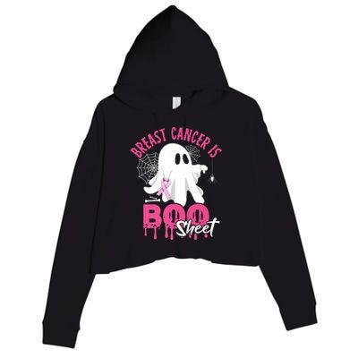 Breast Cancer Is Boo Sheet Halloween Breast Cancer Awareness Crop Fleece Hoodie