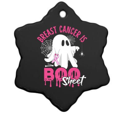 Breast Cancer Is Boo Sheet Halloween Breast Cancer Awareness Ceramic Star Ornament