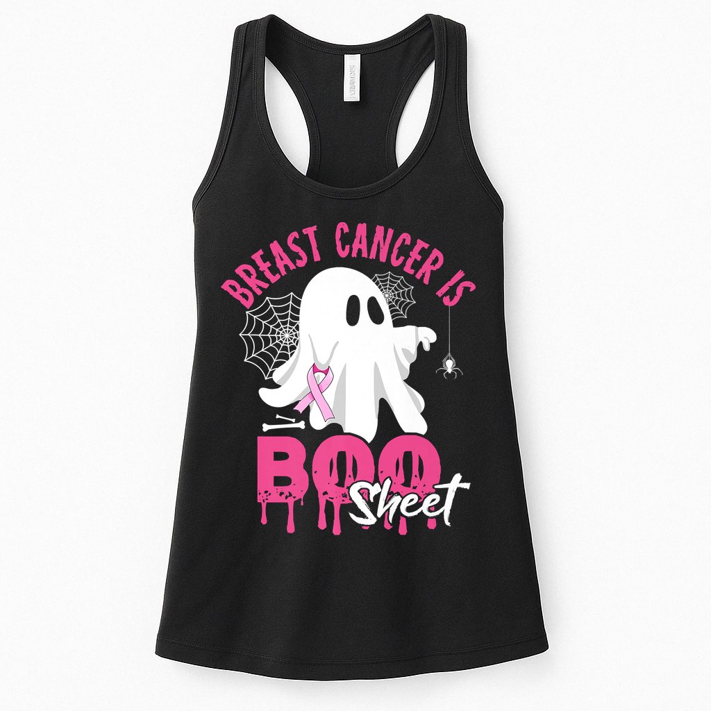 Breast Cancer Is Boo Sheet Halloween Breast Cancer Awareness Womens Tank Top