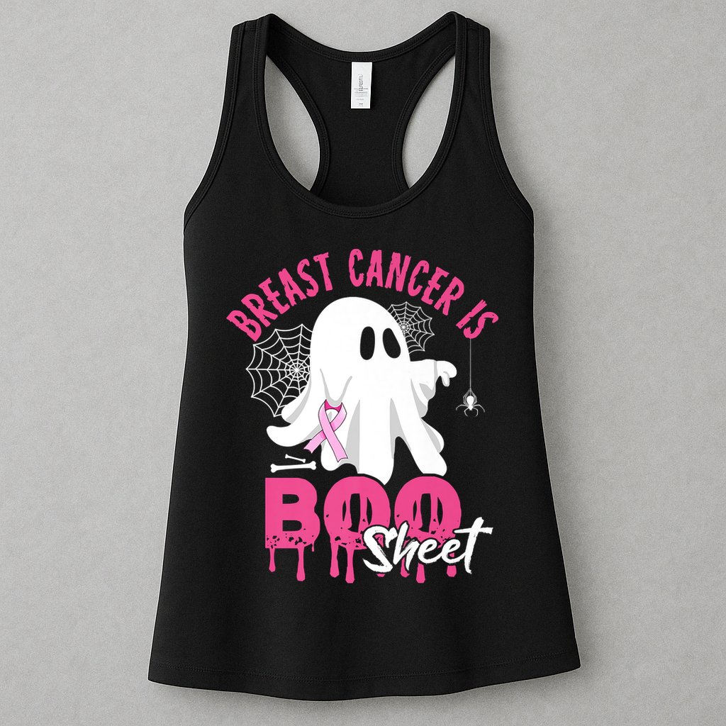 Breast Cancer Is Boo Sheet Halloween Breast Cancer Awareness Womens Tank Top
