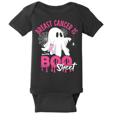 Breast Cancer Is Boo Sheet Halloween Breast Cancer Awareness Baby Bodysuit