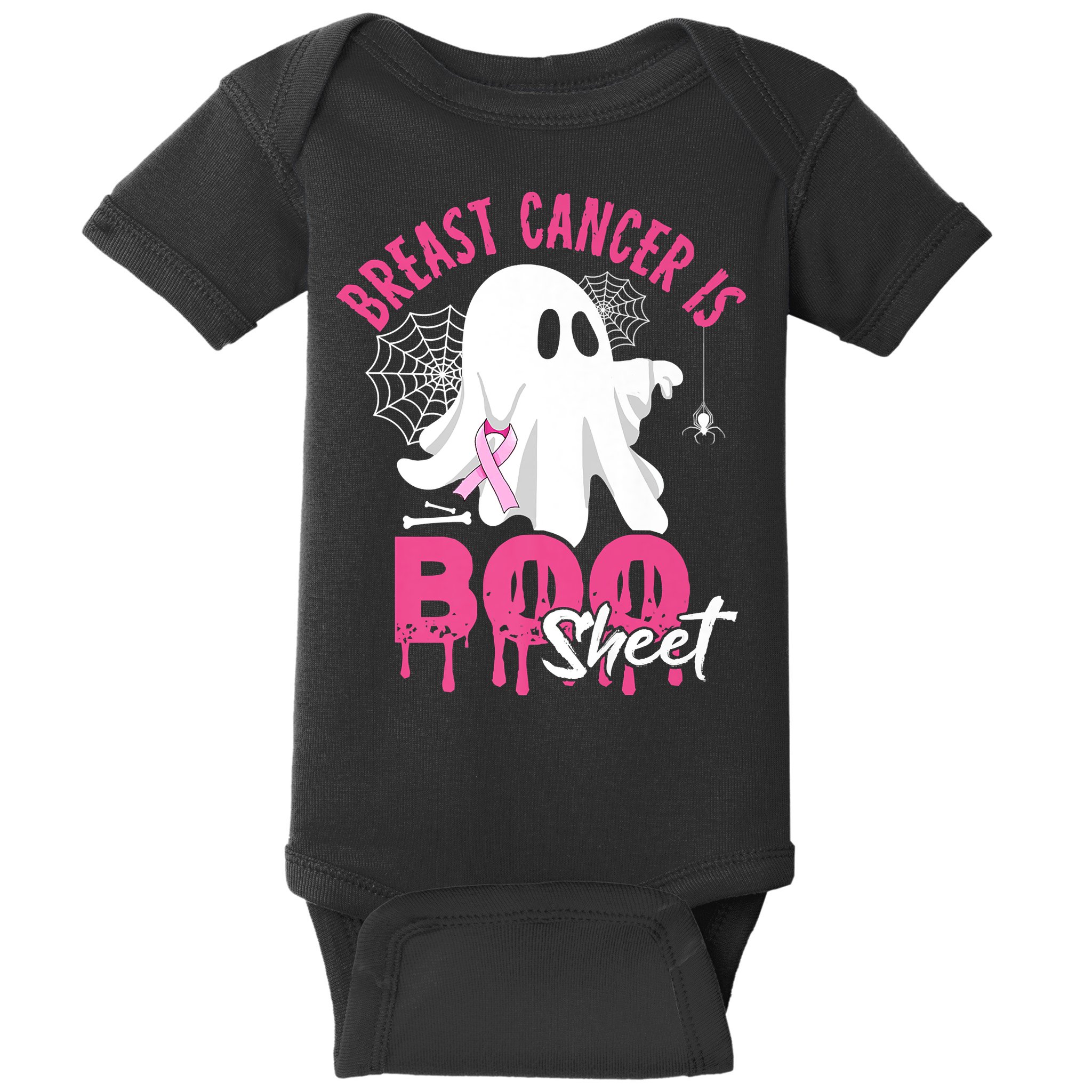 Breast Cancer Is Boo Sheet Halloween Breast Cancer Awareness Baby Bodysuit