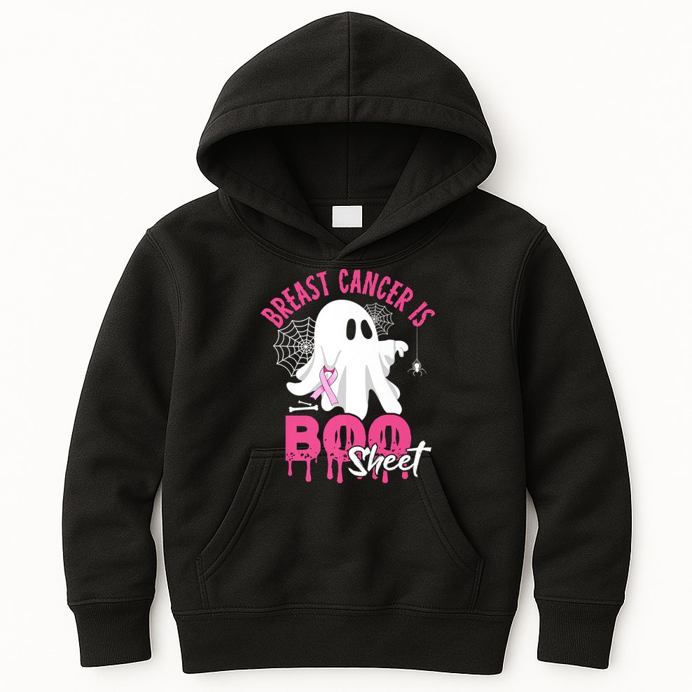 Breast Cancer Is Boo Sheet Halloween Breast Cancer Awareness Kids Hoodie