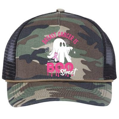 Breast Cancer Is Boo Sheet Halloween Breast Cancer Awareness Retro Rope Trucker Hat Cap