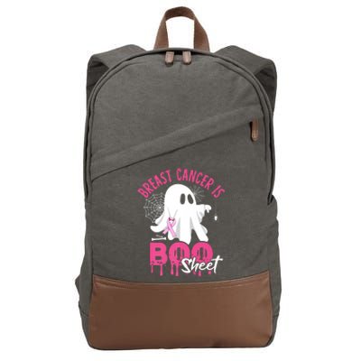 Breast Cancer Is Boo Sheet Halloween Breast Cancer Awareness Cotton Canvas Backpack