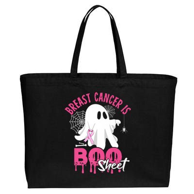 Breast Cancer Is Boo Sheet Halloween Breast Cancer Awareness Cotton Canvas Jumbo Tote