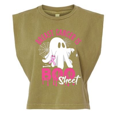 Breast Cancer Is Boo Sheet Halloween Breast Cancer Awareness Garment-Dyed Women's Muscle Tee